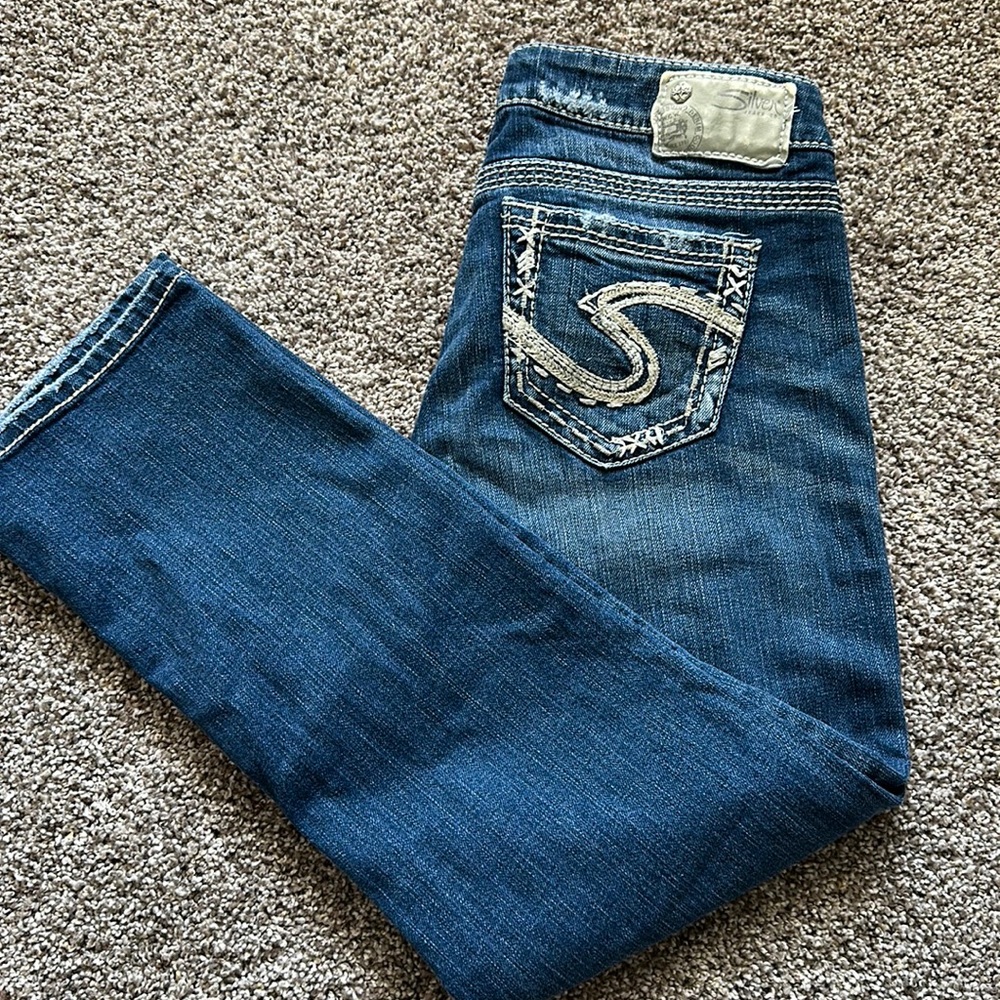 Tuesday Low Capri Silver Jeans